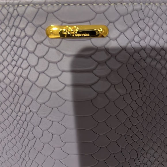 Gigi New York lavender python embossed large clutch - Picture 3 of 9